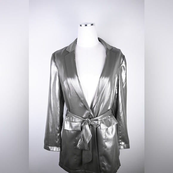 Maeve by Anthropologie Longline Metallic Blazer - Picture 7 of 8